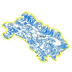 نقشه آبراهه های حوضه آبریز گاوخونی